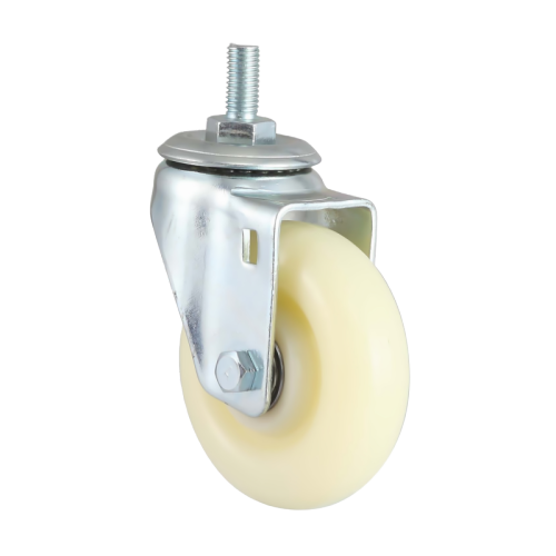 5" x 1.5" Nylon Wheel, Threaded Stem Casters, 309 lbs Load Rating