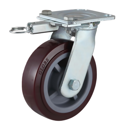 4" x 2" Premium PU Wheel,4.5" x 4" Top Plate Swivel Casters with Pin-Style Directional Lock, 617 lbs Load Rating