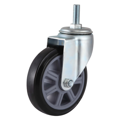8" x 2" Premium PU Wheel, Threaded Stem Casters, 772 lbs Load Rating