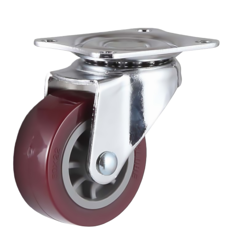 1.5" x 0.5" Premium PU Wheel,1.8" x 1.5" Top Plate Swivel Casters, 44 lbs Load Rating