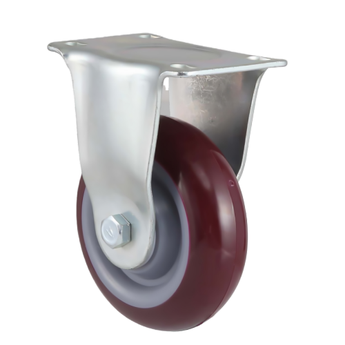 1.5" x 1" Premium PU Wheel,2.4" x 1.5" Top Plate Rigid Casters, 88 lbs Load Rating
