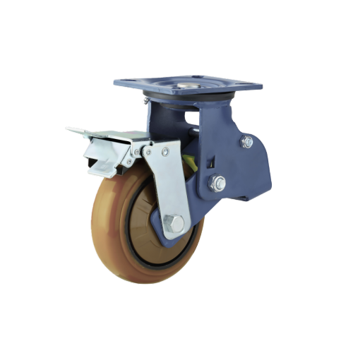 5" x 2" Polyurethane Wheel,5.5" x 4.3" Spring Loaded Casters with Metal Tread Brake, 661 lbs Load Rating