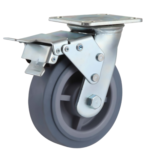 8" x 2" Premium TPR Wheel,4.5" x 4" Top Plate Swivel Casters with Metal Total Lock, 683 lbs Load Rating