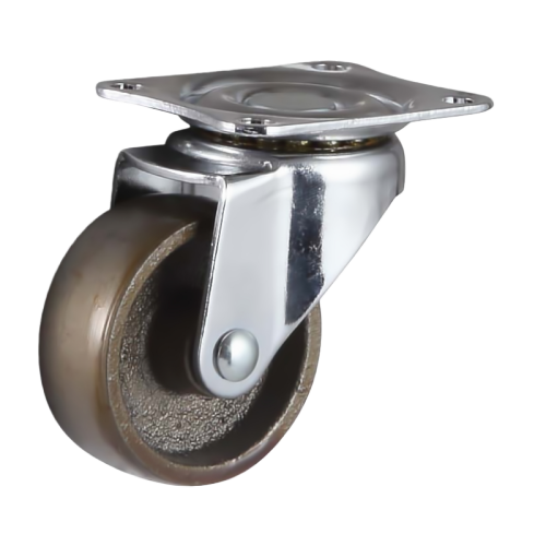 1.5" x 0.5" Ductile Iron Wheel,1.5" x 1.3" Top Plate Swivel Casters, 35 lbs Load Rating