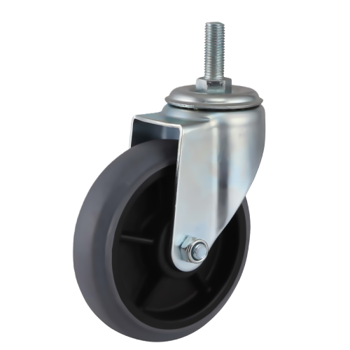 8" x 2" Conductive TPR Wheel, Threaded Stem Casters, 485 lbs Load Rating