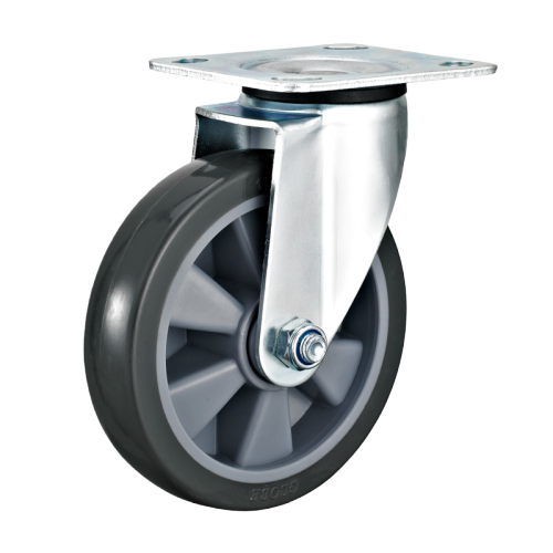 8" x 1.5" Noise Reducing TPR Wheel, Top Plate Swivel Casters, 705 lbs Load Rating