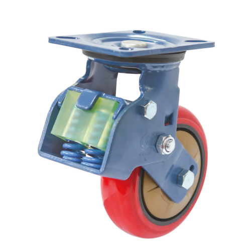 6" x 2" Polyurethane Wheel,5.5" x 4.3" Spring Loaded Casters, 772 lbs Load Rating
