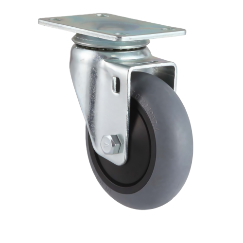 5" x 1.5" Conductive TPR Wheel,3.7" x 2.6" Top Plate Swivel Casters, 220 lbs Load Rating