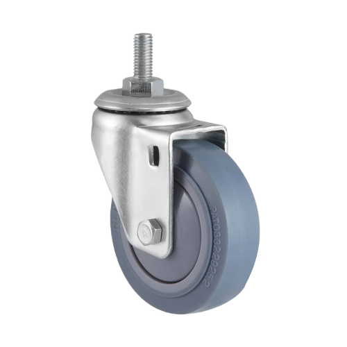 3.5" x 1.5" Premium TPR Wheel, Threaded Stem Casters, 187 lbs Load Rating