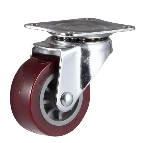 3" x 1" Premium PU Wheel,2.8" x 2.3" Top Plate Swivel Casters, 110 lbs Load Rating