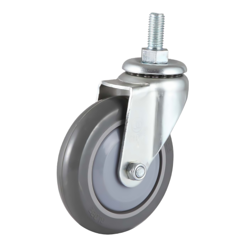4" x 1" Premium TPR Wheel, Threaded Stem Casters, 132 lbs Load Rating