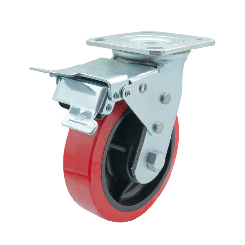 5" x 2" Premium PU Wheel,4.5" x 4" Top Plate Swivel Casters with Metal Total Lock, 551 lbs Load Rating