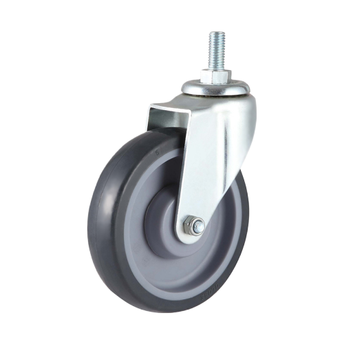 5" x 1" Premium TPR Wheel, Threaded Stem Casters, 220 lbs Load Rating