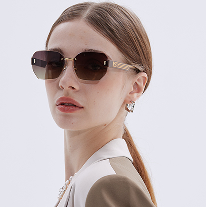 RIANOVA UV Nylon polarized Rimless sunglasses 6014