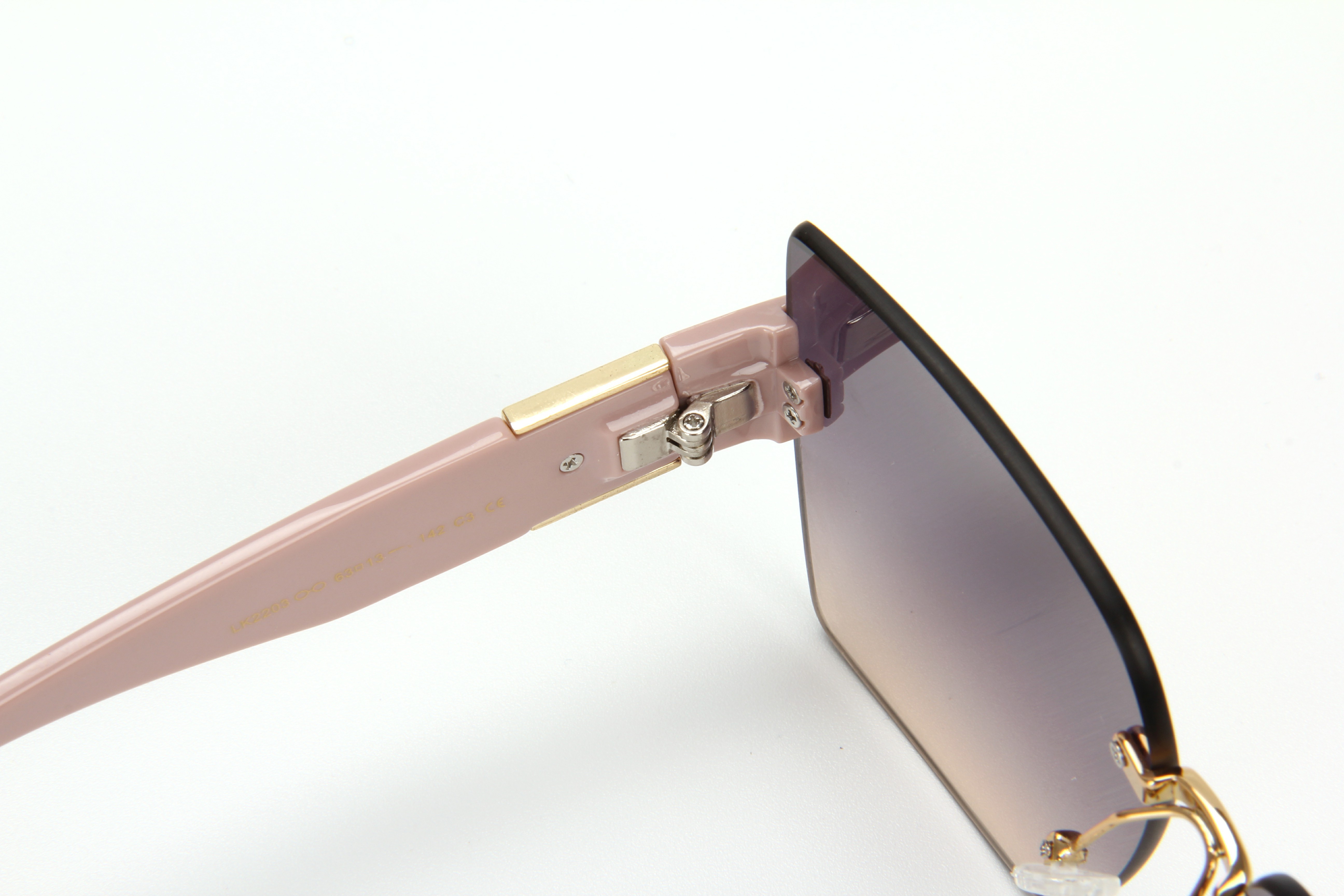 LEKE Large Square Rimless Cut Rim Chunky Leg Polarized Sunglasses 2203