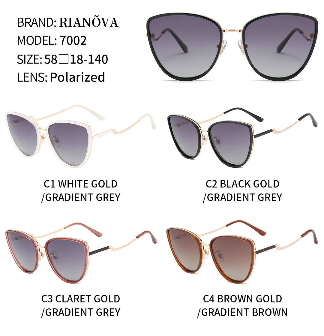 RIANOVA Polarized Sunglasses Metal anti blue Polarized Sunglasses 7002