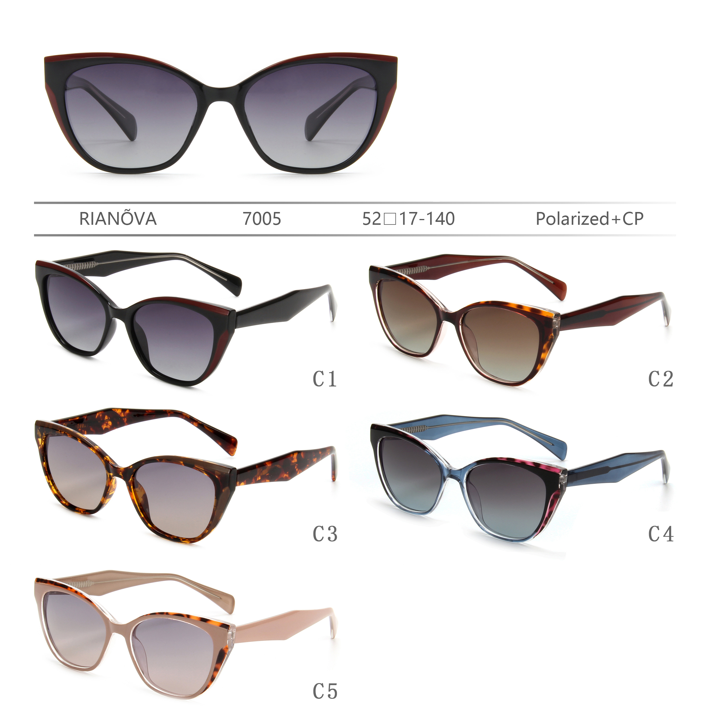 RIANOVA Polarized Sunglasses CP leg 7005