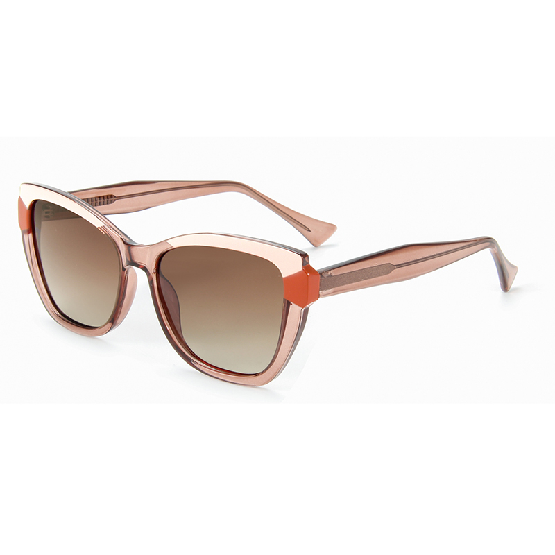 RIANOVA cat eye color clash cp thick temples polarized sunglasses 7009