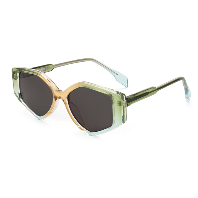 RIANOVA Polygonal Irregular CP Leg Polarized Sunglasses 5002