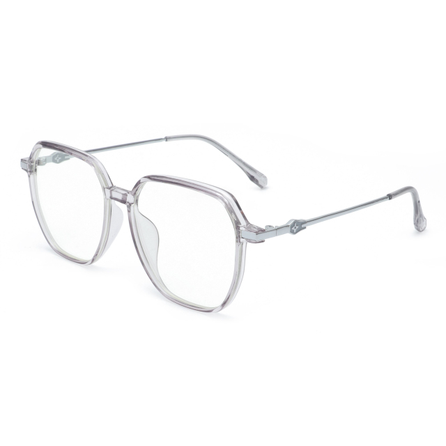 RIANOVA TR90 square metal anti-blue light frosted eyeglasses frame with decorative temples 2099