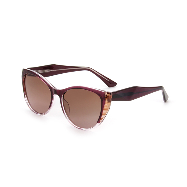 RIANOVA cat eye shape large frame cp temples polarized sunglasses 7007
