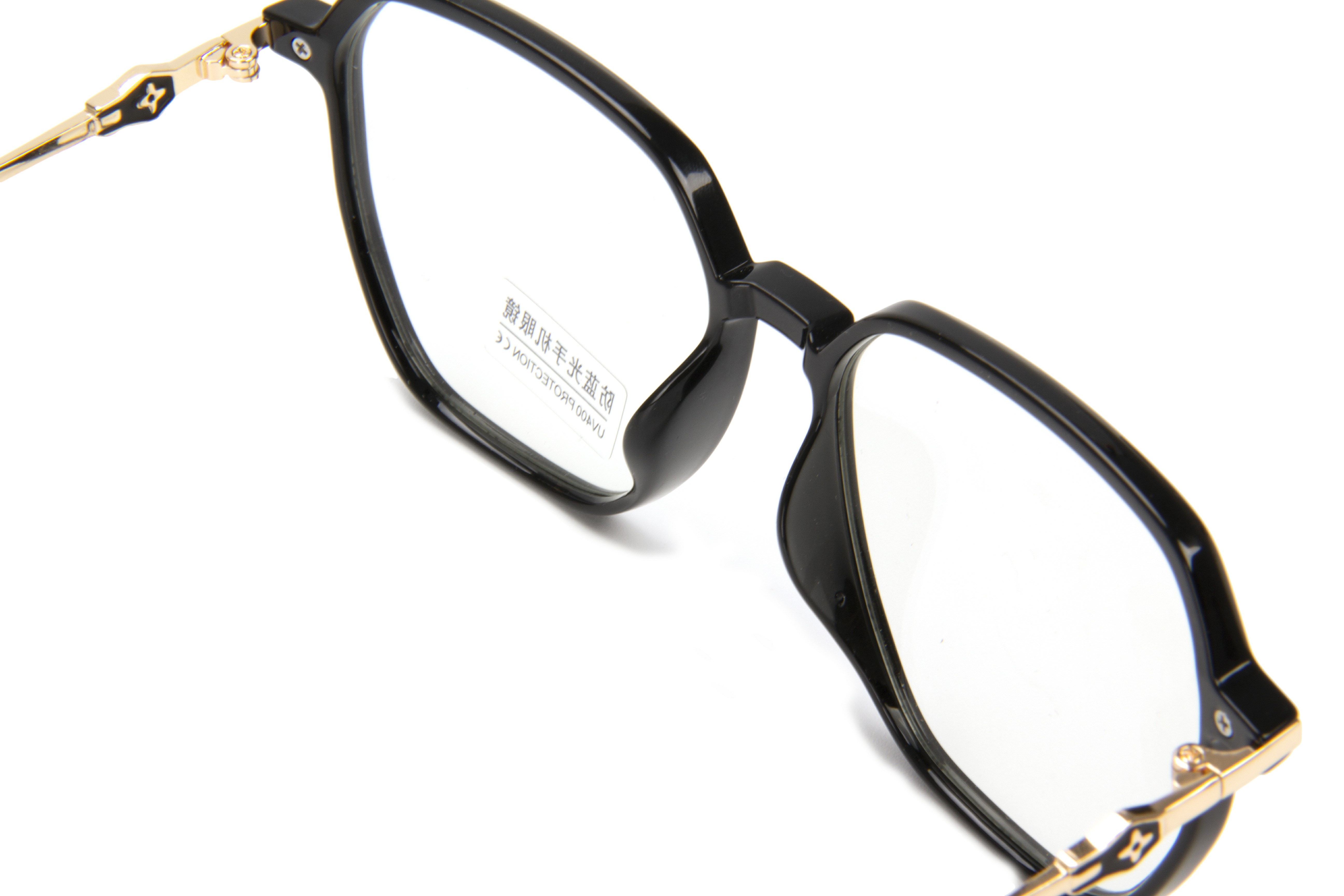 RIANOVA TR90 square metal anti-blue light frosted eyeglasses frame with decorative temples 2099