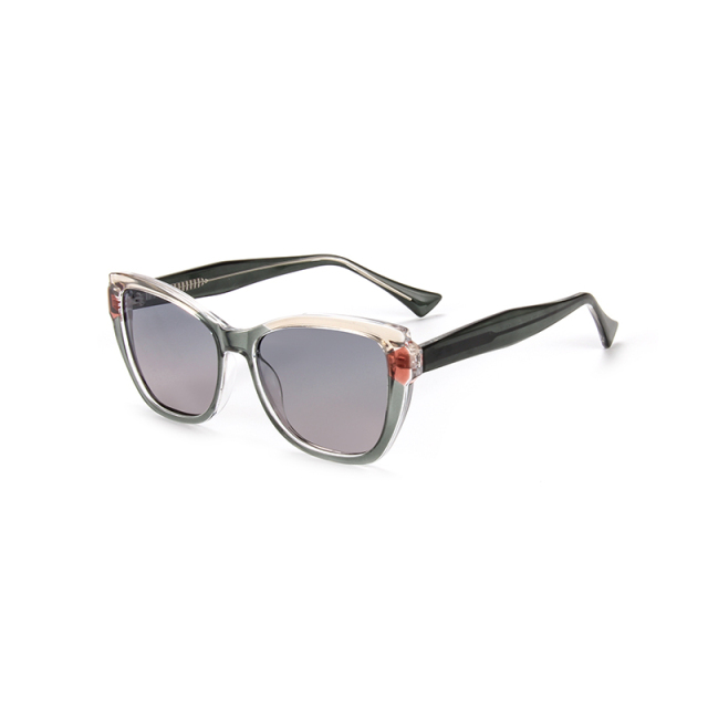 RIANOVA cat eye color clash cp thick temples polarized sunglasses 7009