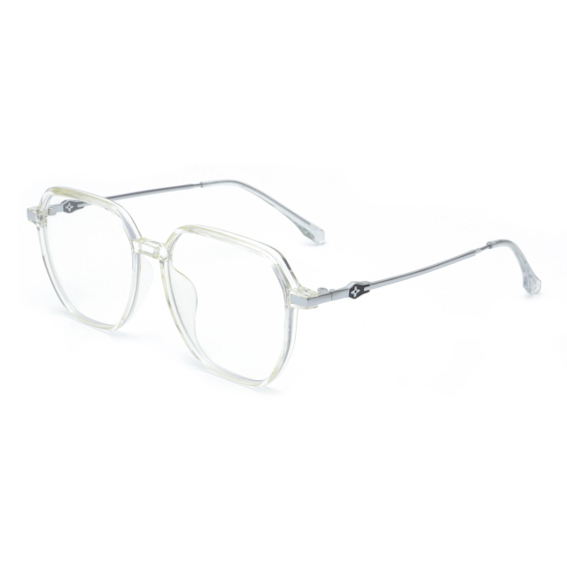 RIANOVA TR90 square metal anti-blue light frosted eyeglasses frame with decorative temples 2099