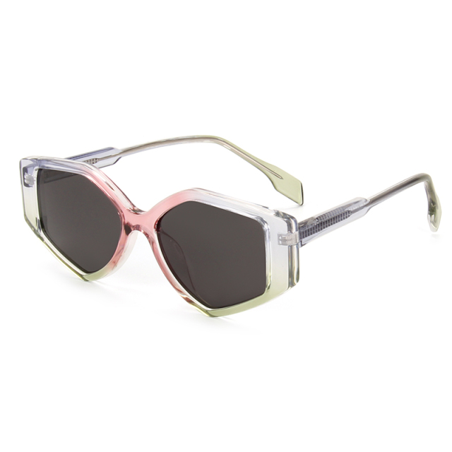 RIANOVA Polygonal Irregular CP Leg Polarized Sunglasses 5002