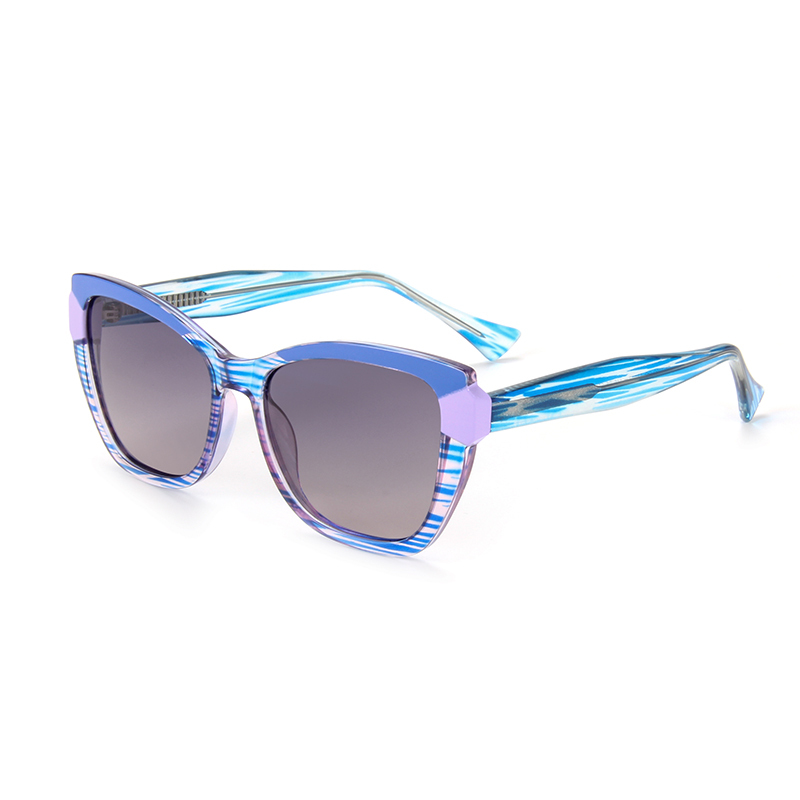 RIANOVA cat eye color clash cp thick temples polarized sunglasses 7009