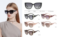 LEKE Polarized Sunglasses Wide leg Cat Eye Narrow frame 16001