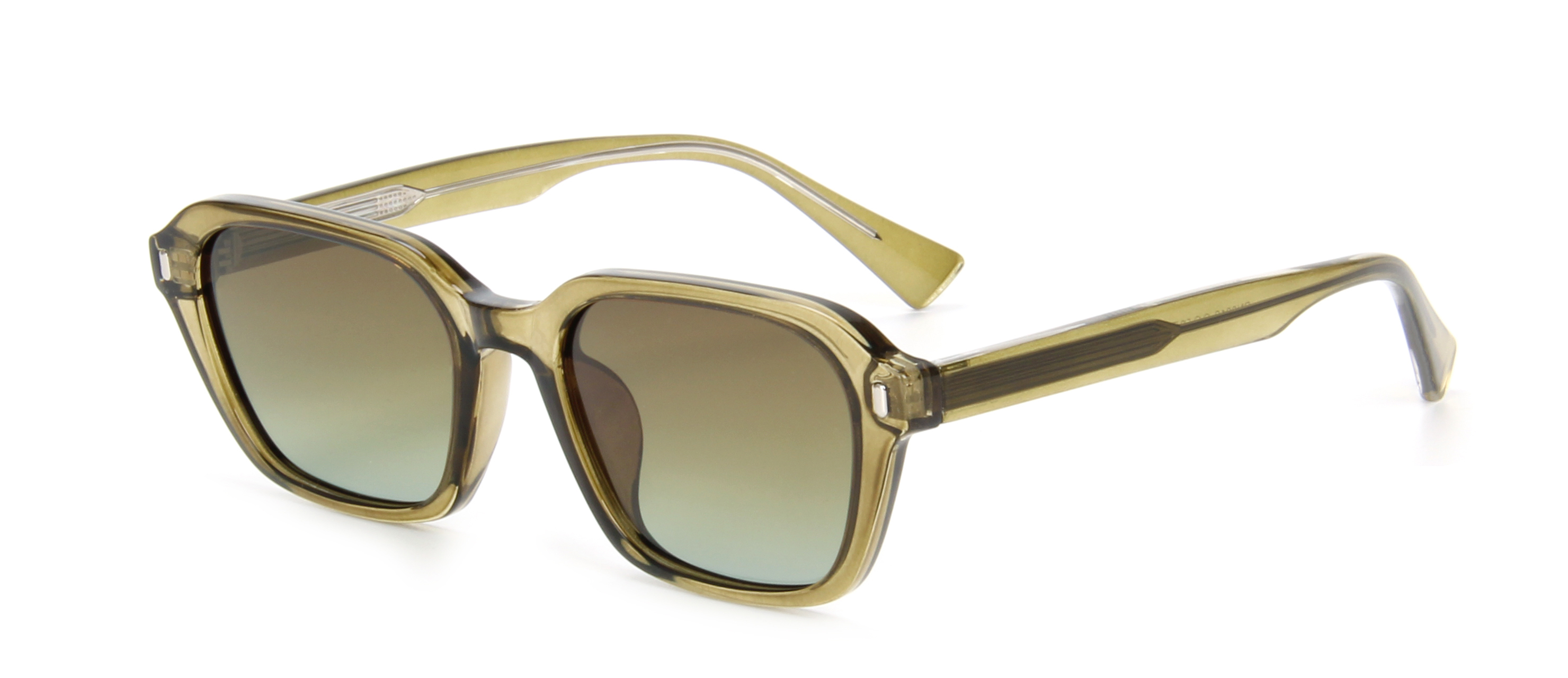 RIANOVA fashion small frame square rivet decoration cp temples polarized sunglasses 8012