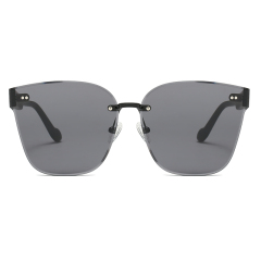 RIANOVA Fashionable frameless street photo polarized sunglasses 2224