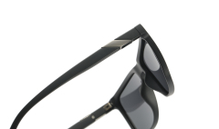 Enrique Cavaldi square shape beveled metal bar decorative temples polarized sunglasses 9735