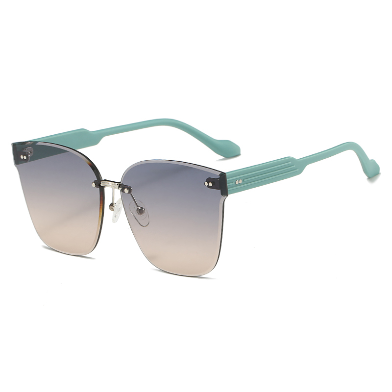 RIANOVA Fashionable frameless street photo polarized sunglasses 2224