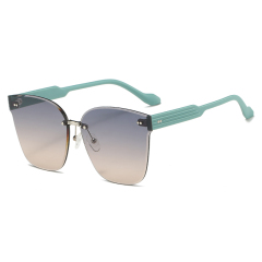 RIANOVA Fashionable frameless street photo polarized sunglasses 2224