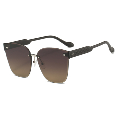 RIANOVA Fashionable frameless street photo polarized sunglasses 2224