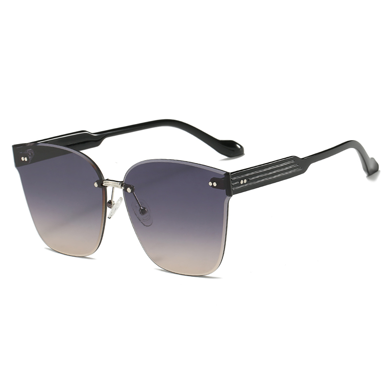 RIANOVA Fashionable frameless street photo polarized sunglasses 2224
