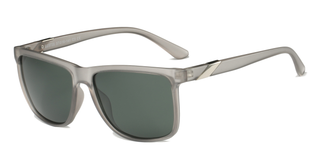 Enrique Cavaldi square shape beveled metal bar decorative temples polarized sunglasses 9735