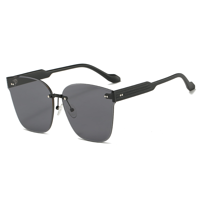 RIANOVA Fashionable frameless street photo polarized sunglasses 2224