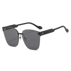RIANOVA Fashionable frameless street photo polarized sunglasses 2224