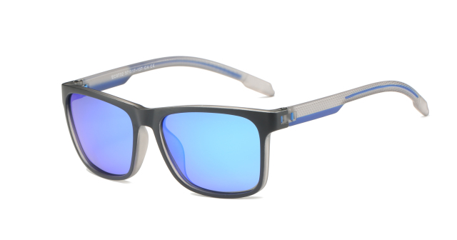 Enrique Cavaldi Classic Square Frame Cutout Breathable Design Clashing Color Legs Polarized Sunglasses 9732