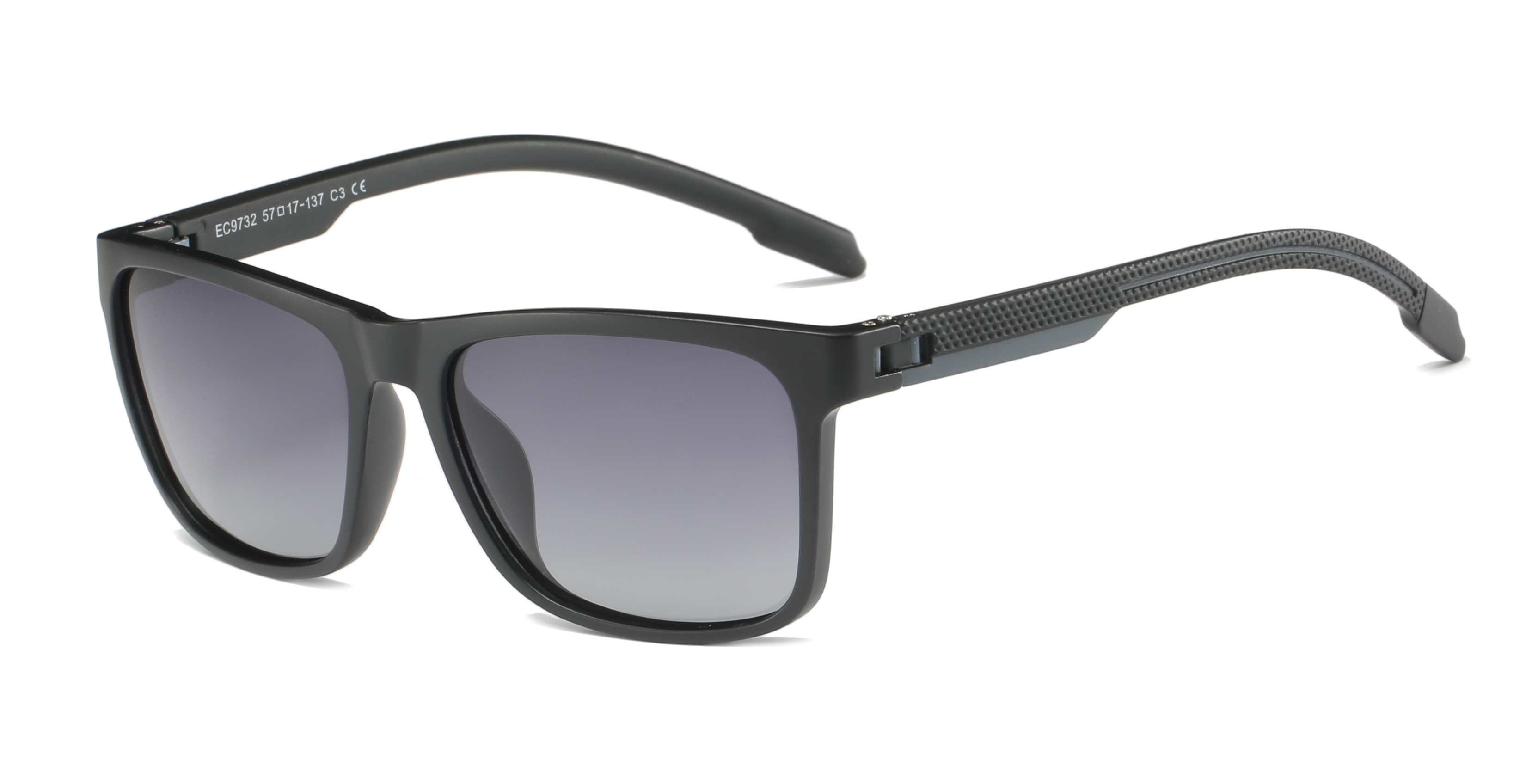 Enrique Cavaldi Classic Square Frame Cutout Breathable Design Clashing Color Legs Polarized Sunglasses 9732
