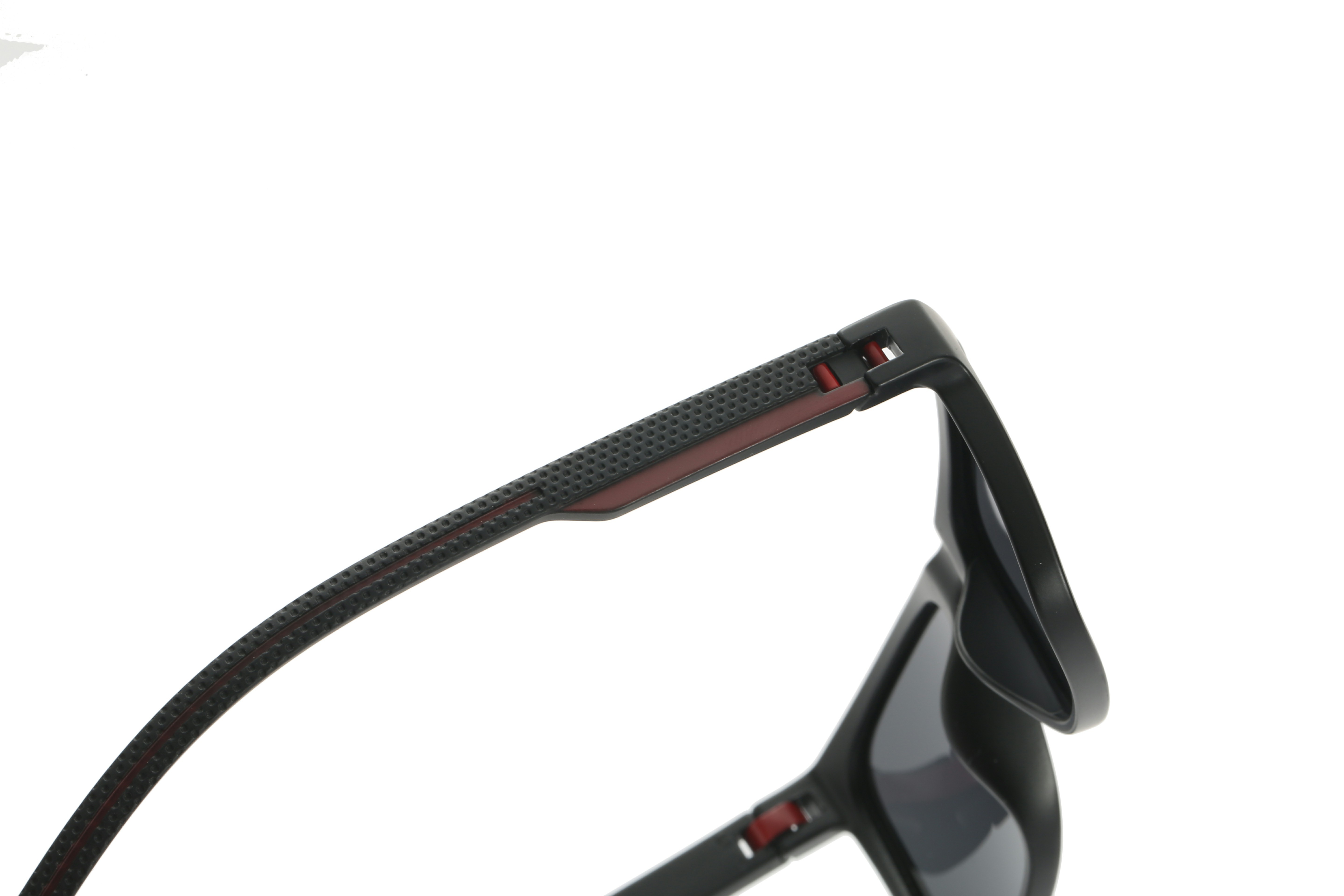 Enrique Cavaldi Classic Square Frame Cutout Breathable Design Clashing Color Legs Polarized Sunglasses 9732