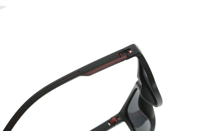 Enrique Cavaldi Classic Square Frame Cutout Breathable Design Clashing Color Legs Polarized Sunglasses 9732