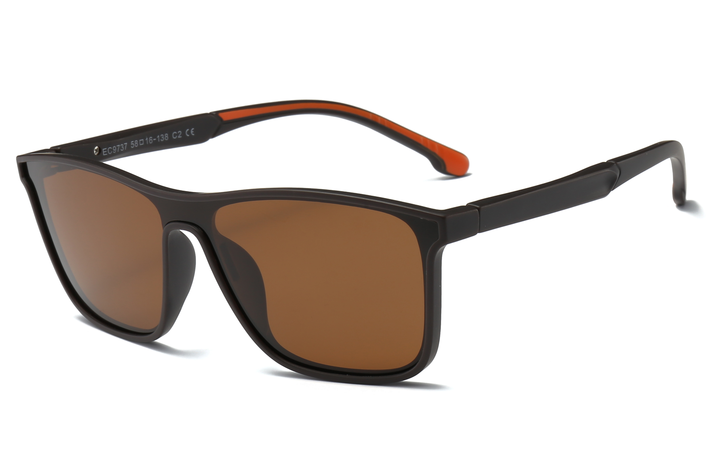 Enrique Cavaldi Square Frame Classic Shape Outdoor Riding Polarized Sunglasses 9737