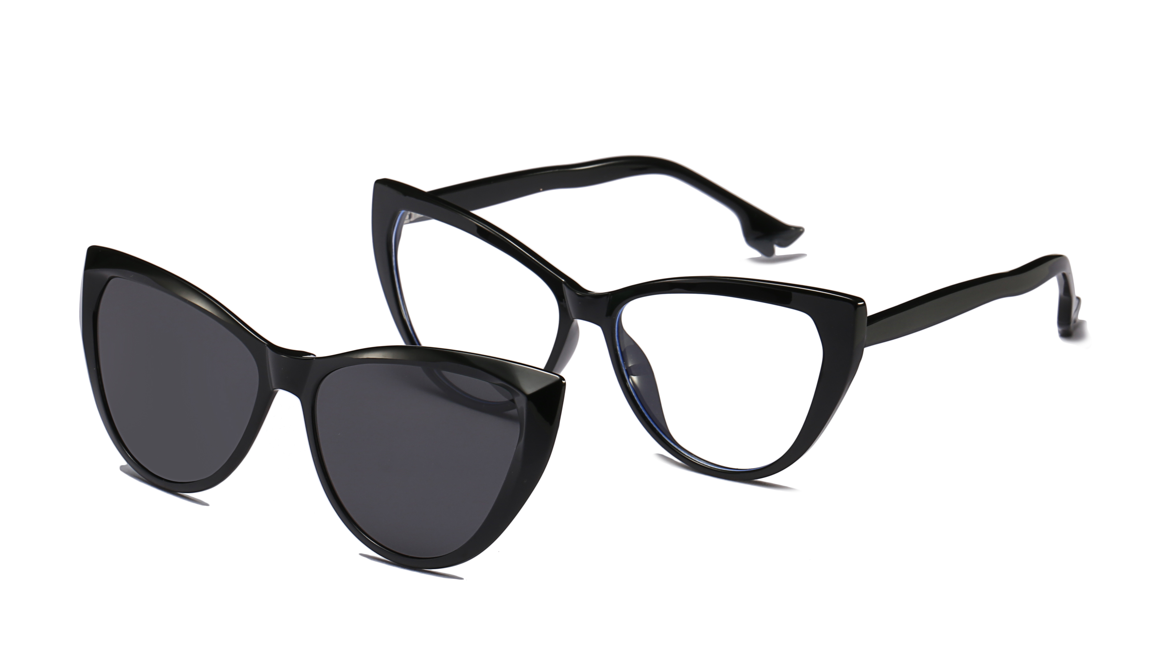 LEKE Dual Purpose Polarized Cat Eye Magnetic Sleeve Eyeglasses Sunglasses 8814