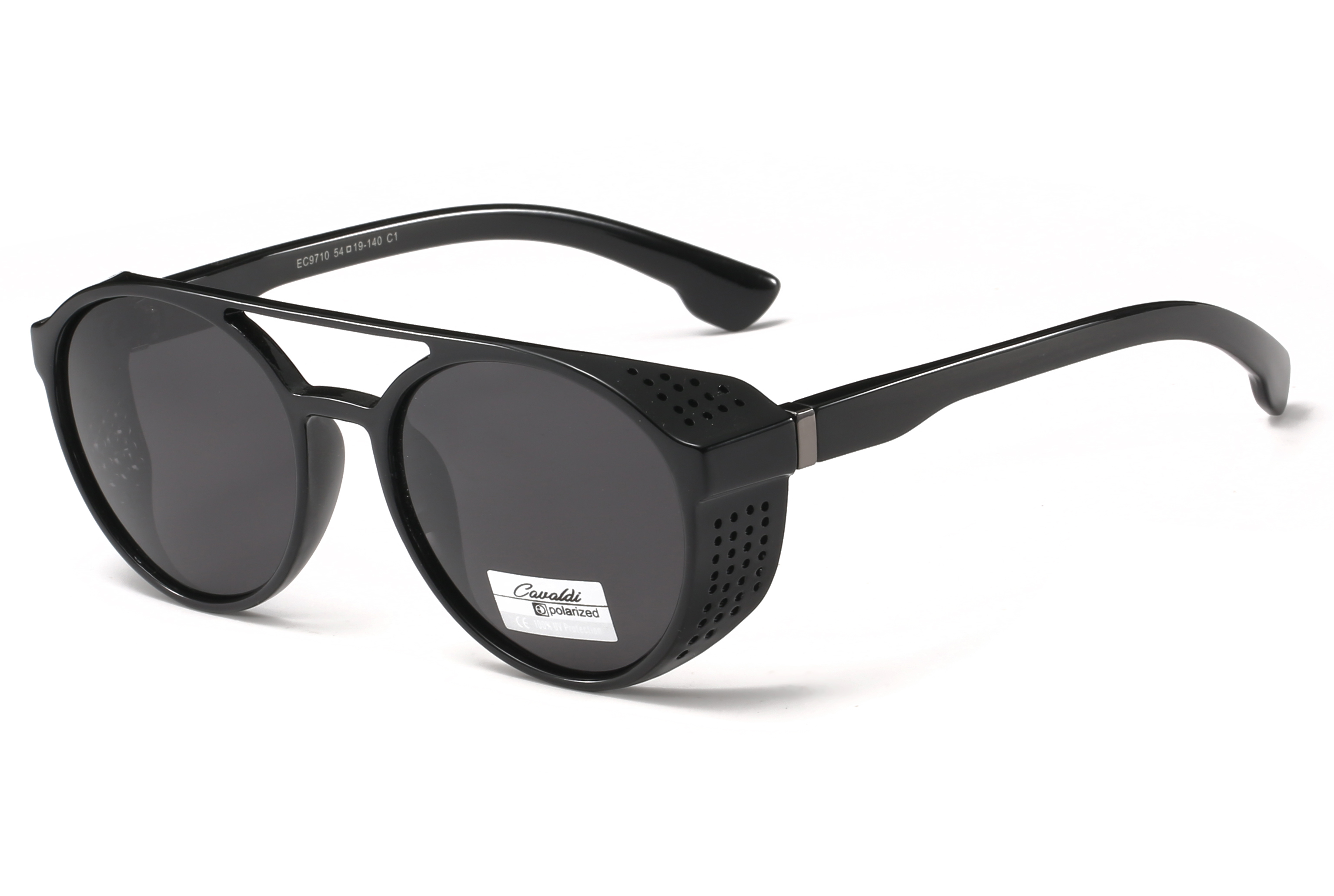 Enrique Cavaldi Oval Shape Double Horizontal Bar Frame Wrap Edge Design Eye Protection Polarized Sunglasses 9710
