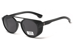 Enrique Cavaldi Oval Shape Double Horizontal Bar Frame Wrap Edge Design Eye Protection Polarized Sunglasses 9710