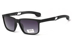 Enrique Cavaldi Square Frame Breathable Cutout Design Mirror Legs Polarized Sunglasses 9708